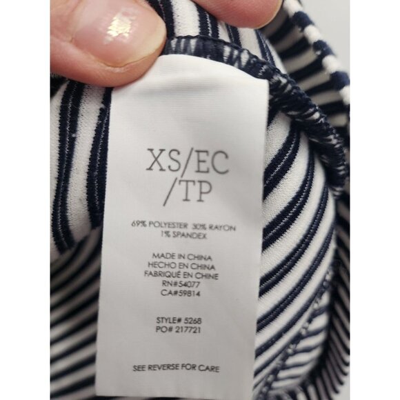 Cabi Womens Captain Shift Dress Size XS Navy White Striped Short Sleeve #5268 - Picture 7 of 10